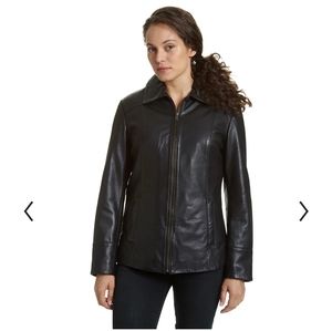 SALE! Real Leather Kathy ireland Womens black jacket